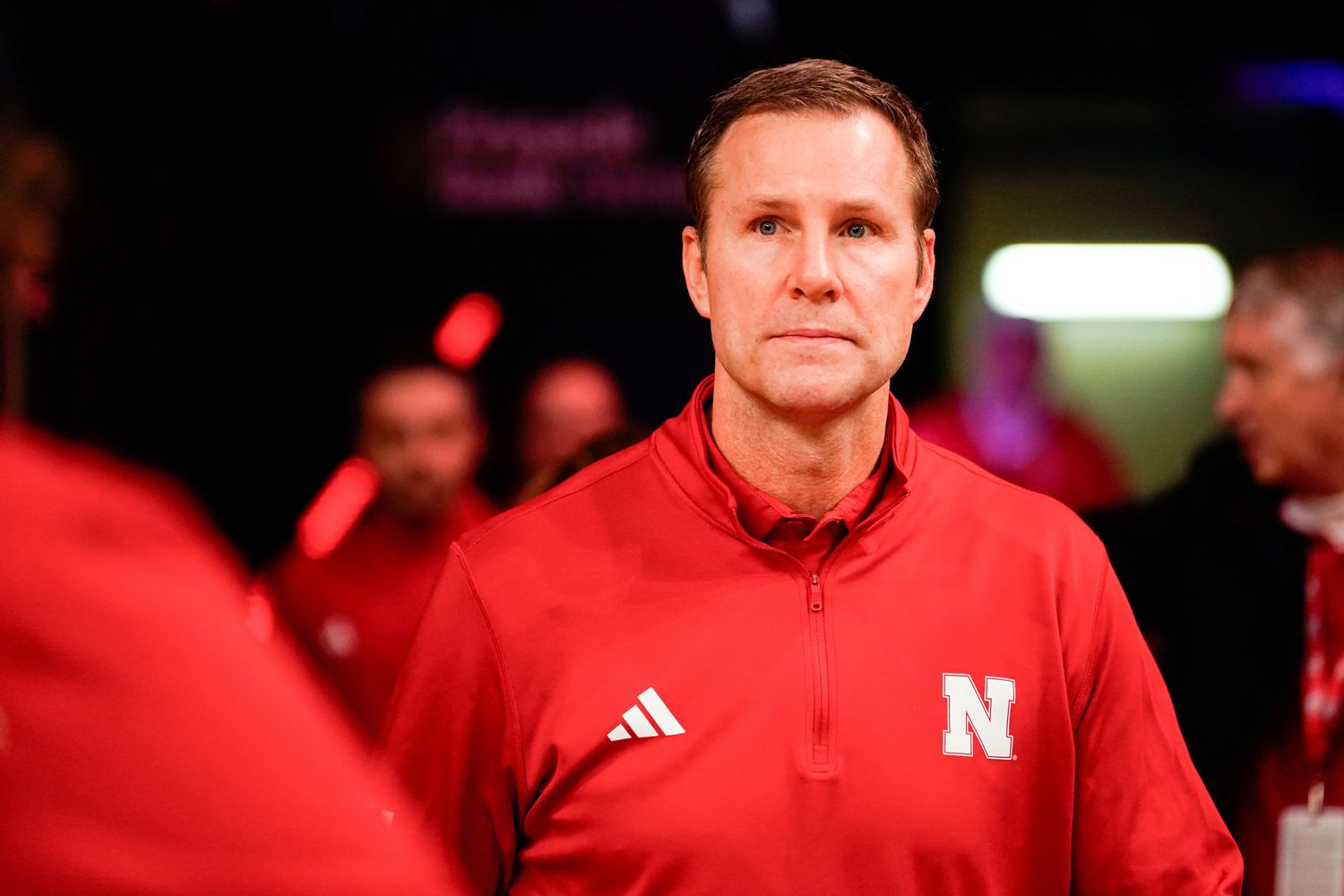 Nebraska Cornhuskers head coach Fred Hoiberg walks onto the court before the game against the South Carolina State Bulldogs at Pinnacle Bank Arena.